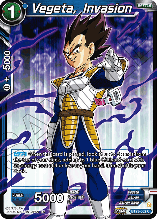 Vegeta, Invasion - Perfect Combination - Common - BT23-062