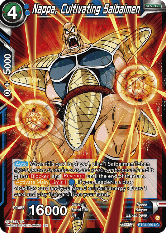 Nappa, Cultivating Saibaimen - Perfect Combination - Uncommon - BT23-065