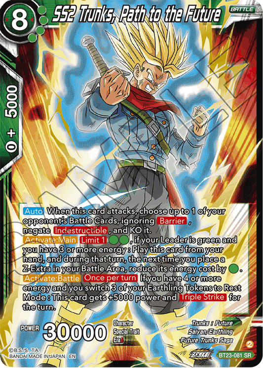 SS2 Trunks, Path to the Future - Perfect Combination - Super Rare - BT23-081