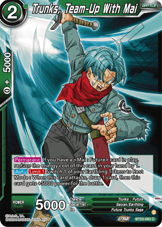 Trunks, Team-Up With Mai - Perfect Combination - Common - BT23-083