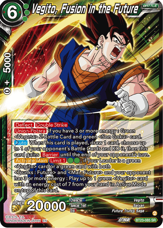 Vegito, Fusion in the Future - Perfect Combination - Super Rare - BT23-085