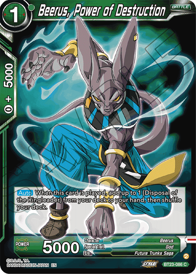 Beerus, Power of Destruction - Perfect Combination - Common - BT23-086