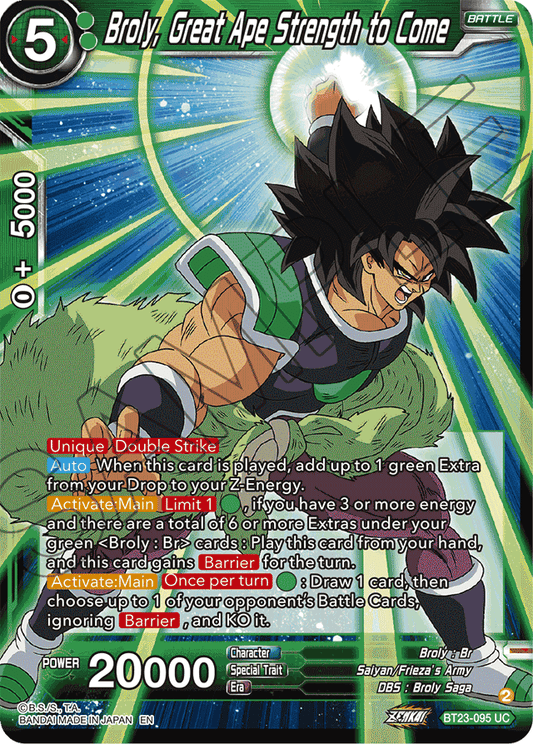 Broly, Great Ape Strength to Come - Perfect Combination - Uncommon - BT23-095