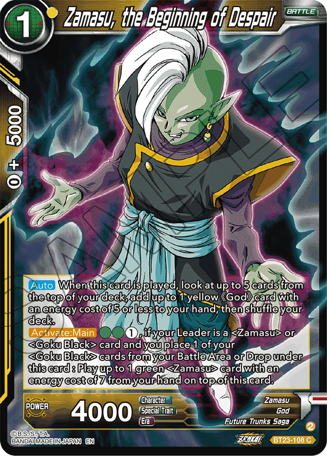 Zamasu, the Beginning of Despair - Perfect Combination - Common - BT23-108