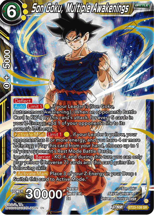 Son Goku, Multiple Awakenings - Perfect Combination - Super Rare - BT23-109