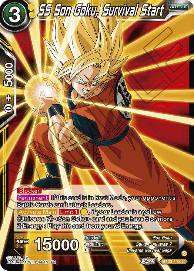 SS Son Goku, Survival Start - Perfect Combination - Common - BT23-113