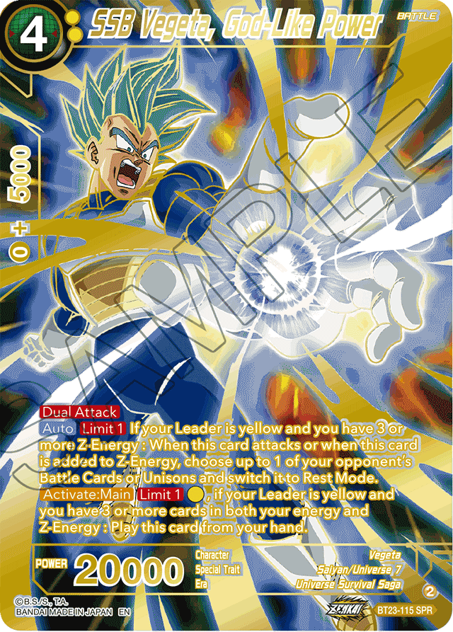 SSB Vegeta, God-Like Power (SPR) - Perfect Combination - Special Rare - BT23-115