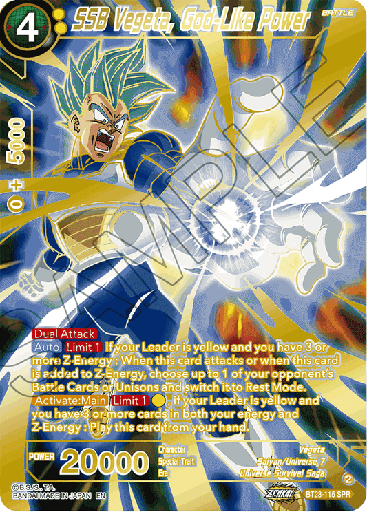 SSB Vegeta, God-Like Power (SPR) - Perfect Combination - Special Rare - BT23-115