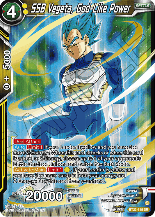 SSB Vegeta, God-Like Power - Perfect Combination - Super Rare - BT23-115