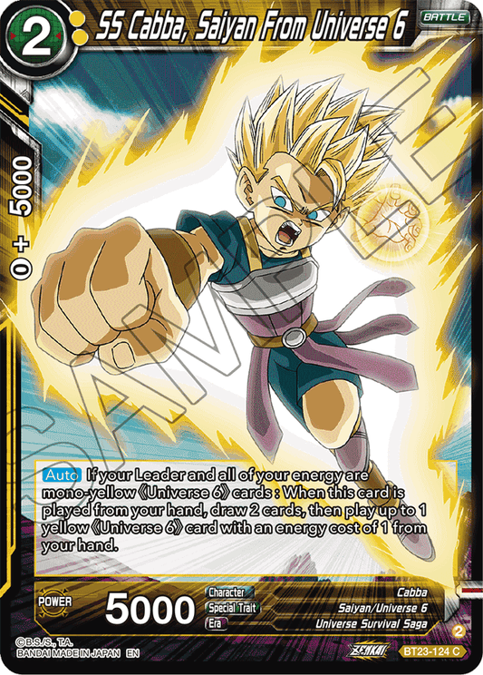 SS Cabba, Saiyan From Universe 6 - Perfect Combination - Common - BT23-124