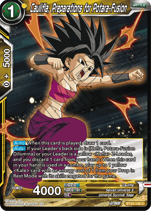 Caulifla, Preparations for Potara-Fusion - Perfect Combination - Common - BT23-126