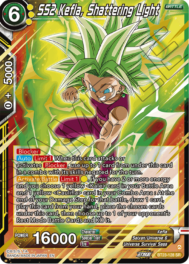 SS2 Kefla, Shattering Light - Perfect Combination - Super Rare - BT23-128