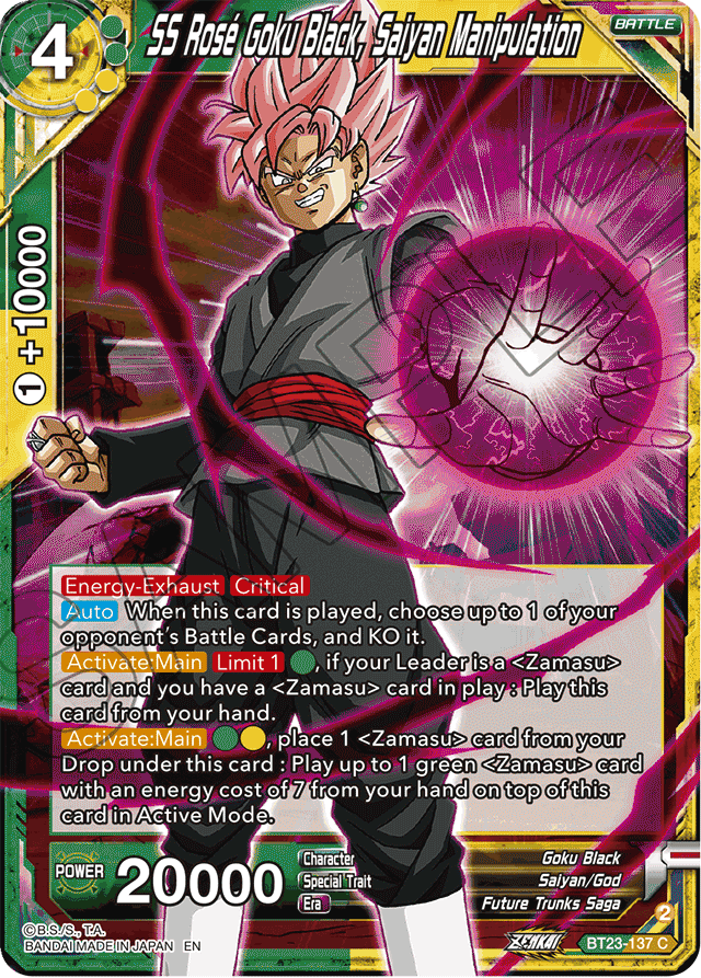 SS Rose Goku Black, Saiyan Manipulation - Perfect Combination - Common - BT23-137
