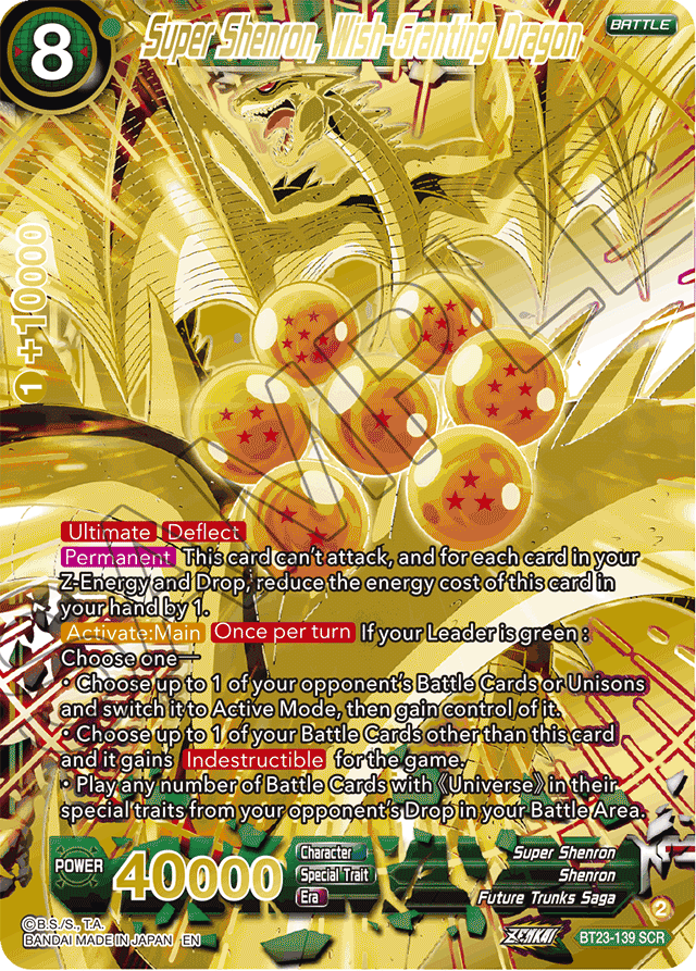 Super Shenron, Wish-Granting Dragon - Perfect Combination - Secret Rare - BT23-139