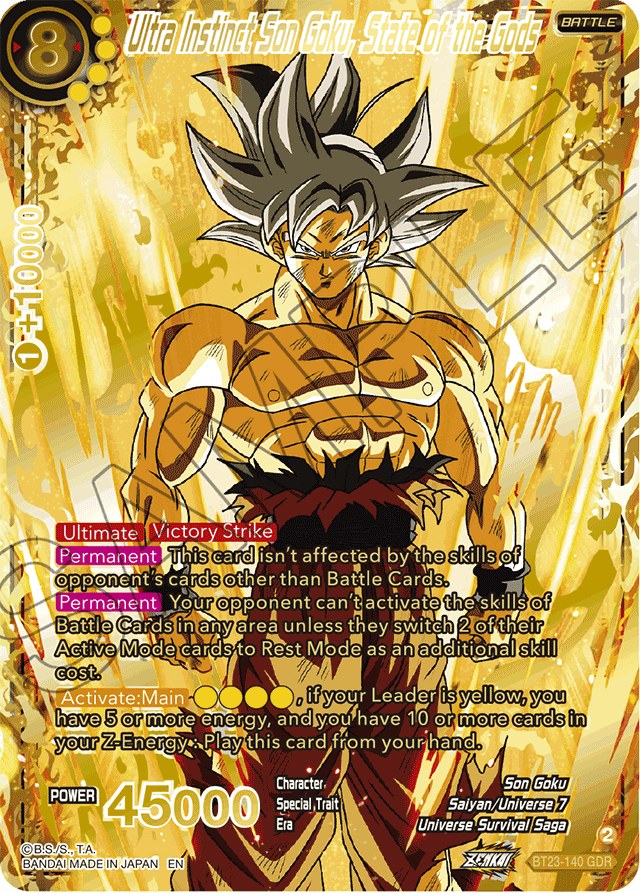Ultra Instinct Son Goku, State of the Gods (GDR) - Perfect Combination - God Rare - BT23-140