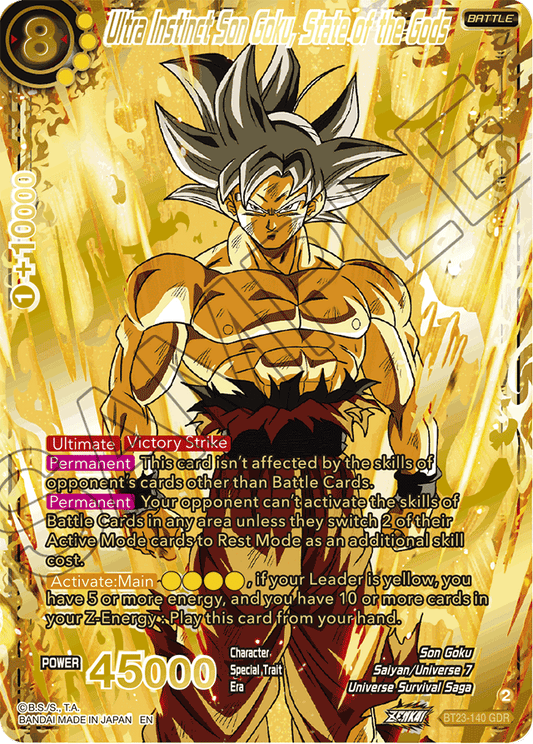 Ultra Instinct Son Goku, State of the Gods (GDR) - Perfect Combination - God Rare - BT23-140
