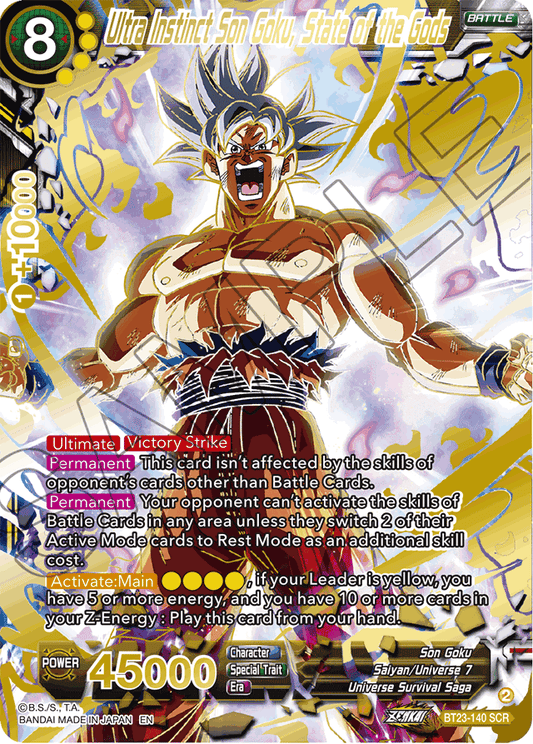 Ultra Instinct Son Goku, State of the Gods - Perfect Combination - Secret Rare - BT23-140