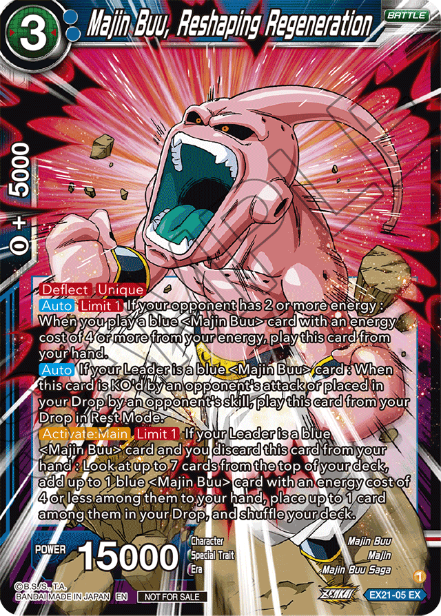 Majin Buu, Reshaping Regeneration (Zenkai Series Pack Vol.1) - Tournament Promotion Cards - Promo - EX21-05