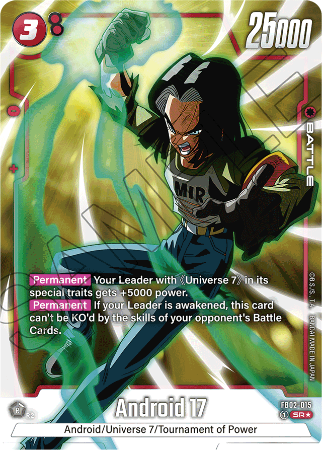 Android 17 - FB02-015 (Alternate Art) - Blazing Aura - Super Rare - FB02-015