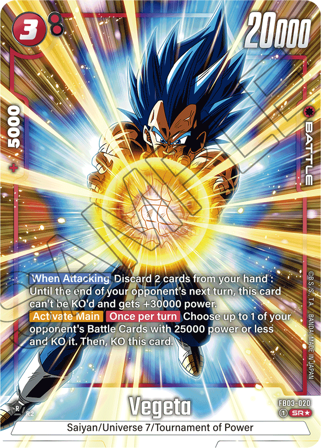 Vegeta - FB03-020 (Alternate Art) - Raging Roar - Super Rare - FB03-020