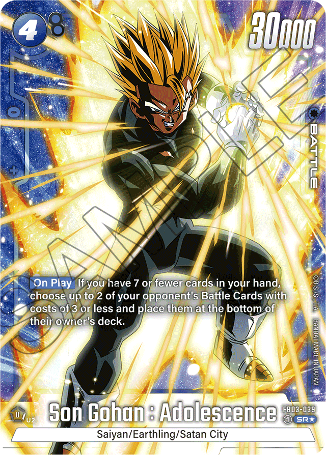 Son Gohan : Adolescence - FB03-039 (Alternate Art) - Raging Roar - Super Rare - FB03-039