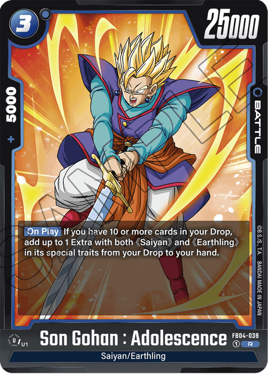 Son Gohan : Adolescence - FB04-038 - Ultra Limit - Rare - FB04-038