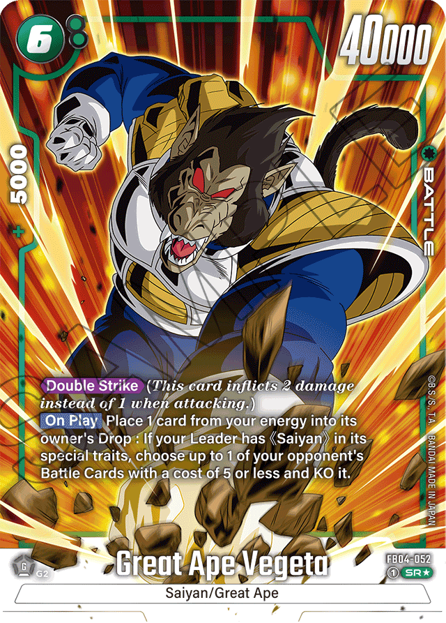 Great Ape Vegeta (Alternate Art) - Ultra Limit - Super Rare - FB04-052