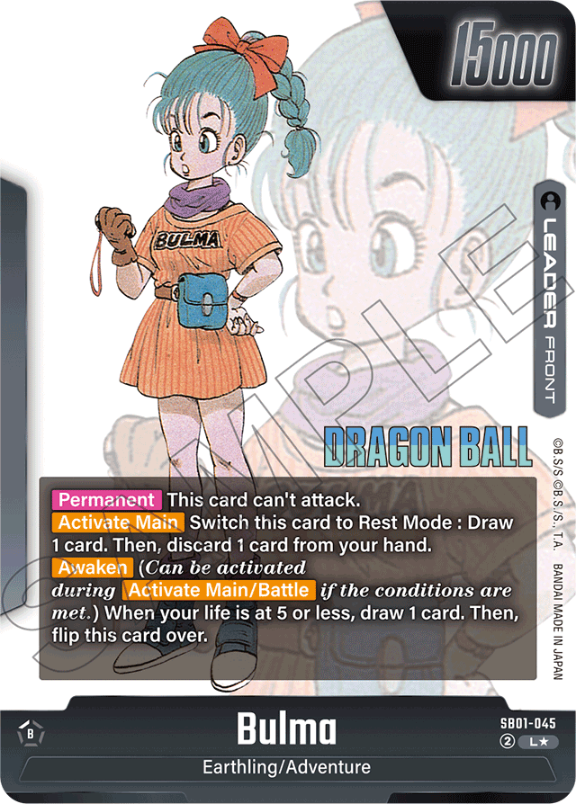 Bulma - SB01-045 (Gold) - Manga Booster 01 - Leader - SB01-045