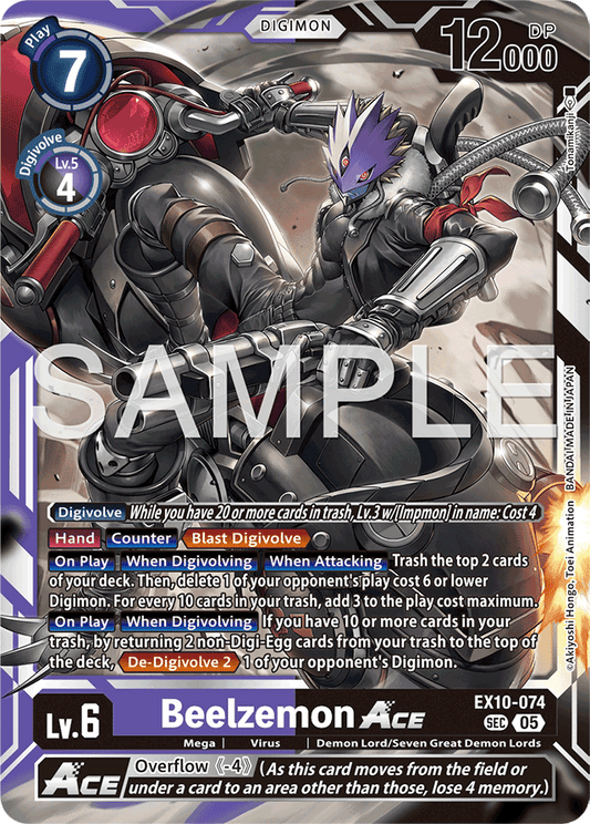 Beelzemon ACE - Sinister Order - Secret Rare - EX10-074 SEC