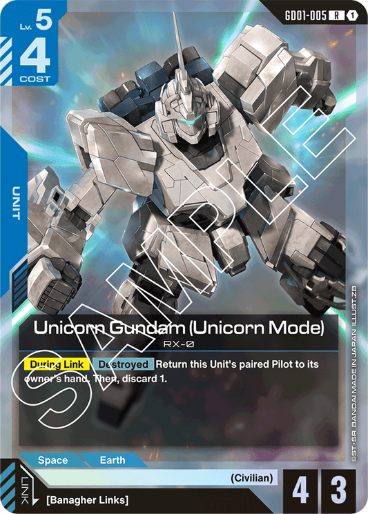Unicorn Gundam (Unicorn Mode) - Newtype Rising - Rare - GD01-005
