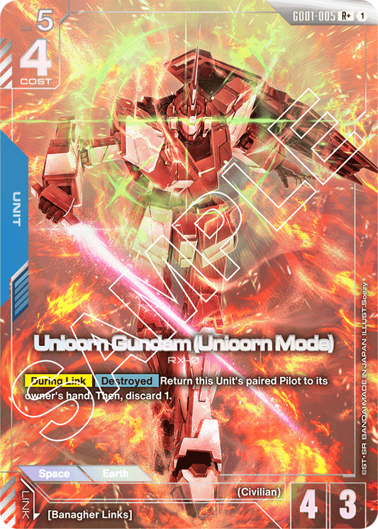 Unicorn Gundam (Unicorn Mode) (R+) - Newtype Rising - R+ - GD01-005