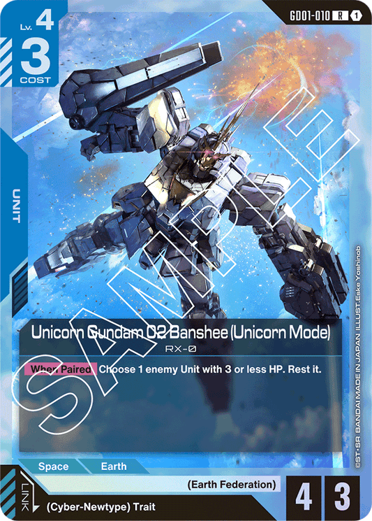 Unicorn Gundam 02 Banshee (Unicorn Mode) - Newtype Rising - Rare - GD01-010
