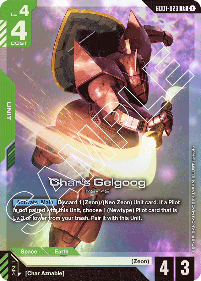Char's Gelgoog - Newtype Rising - Legend Rare - GD01-023
