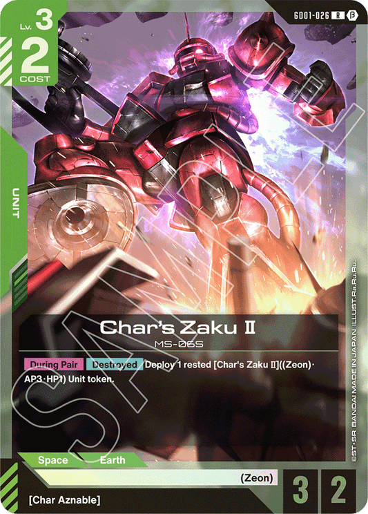 Char's Zaku II - Edition Beta - Rare - GD01-026
