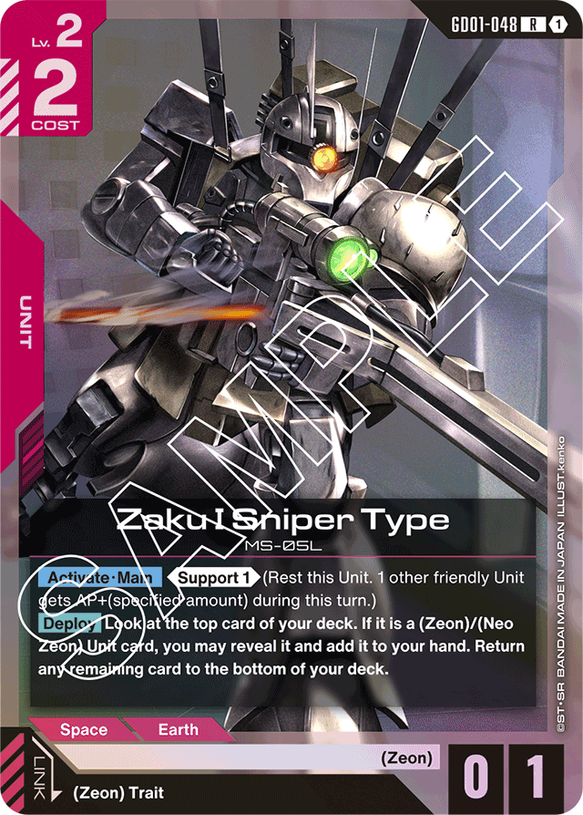 Zaku I Sniper Type - Newtype Rising - Rare - GD01-048