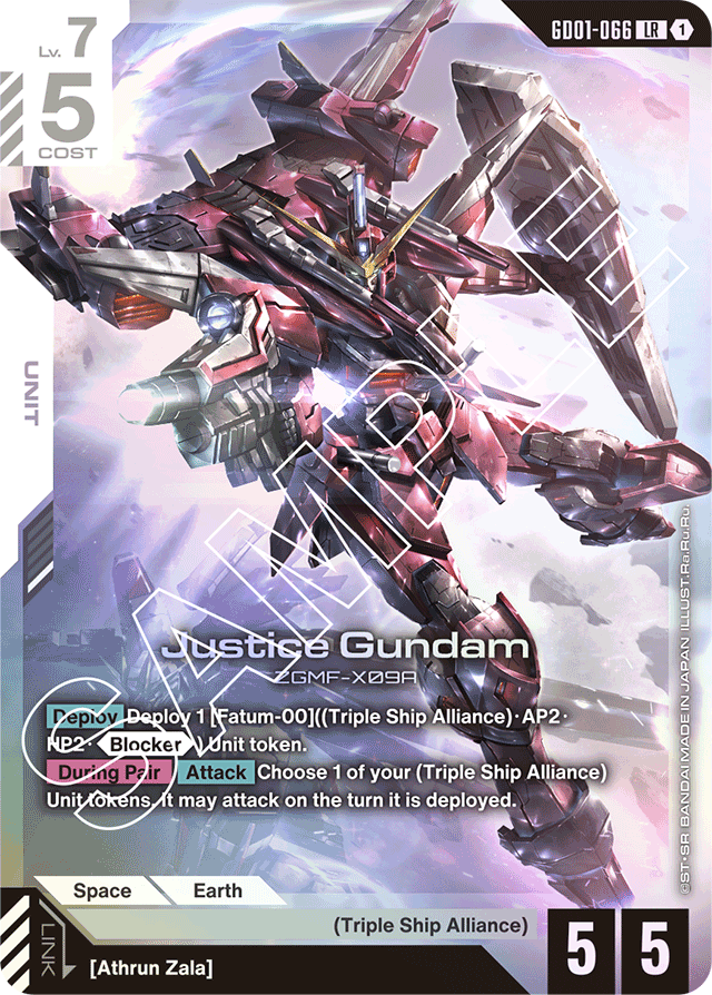 Justice Gundam - Newtype Rising - Legend Rare - GD01-066