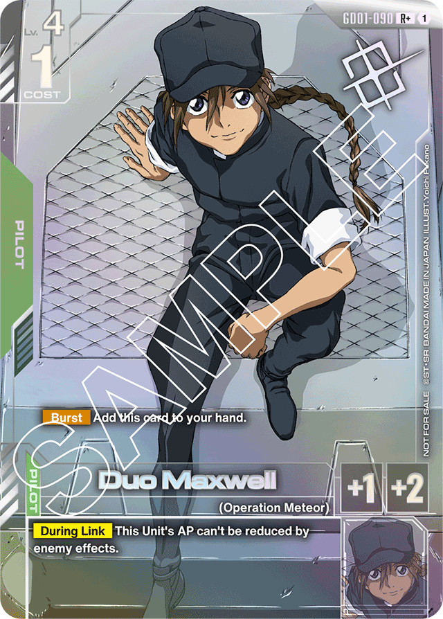 Duo Maxwell (Store Tournament Winner Pack 01) - Gundam Promotional Cards - R+ - GD01-090