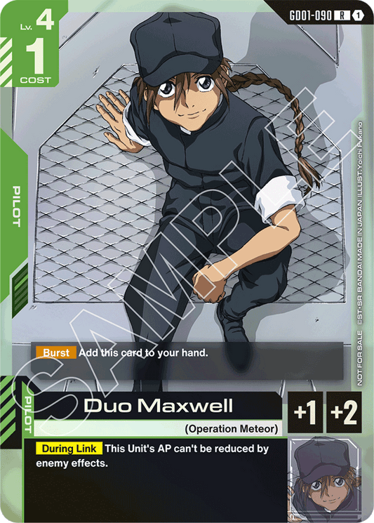Duo Maxwell (Store Tournament Participant Pack 01) - Gundam Promotional Cards - Rare - GD01-090