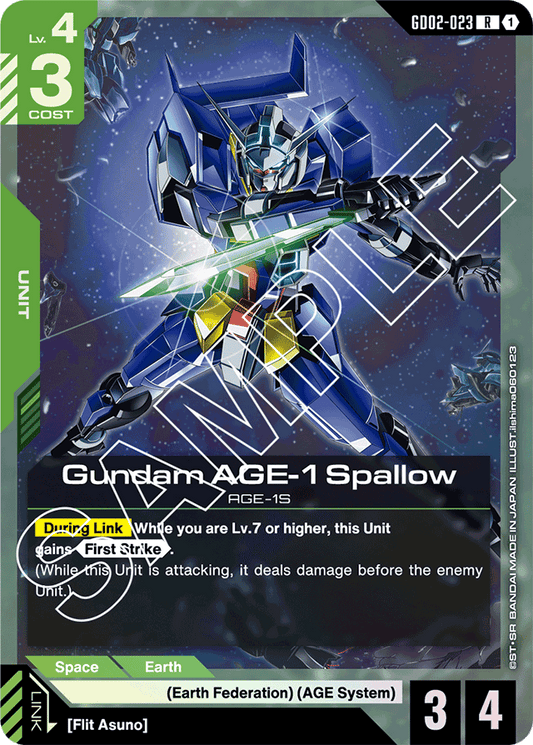 Gundam AGE-1 Spallow - Dual Impact - Rare - GD02-023