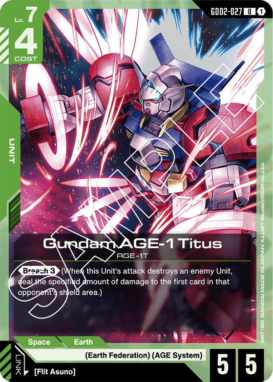 Gundam AGE-1 Titus (GD02-027) - Dual Impact - Uncommon - GD02-027