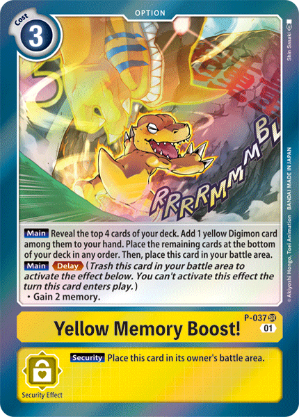 Yellow Memory Boost! - Digimon Promotion Cards - Super Rare - P-037 SR