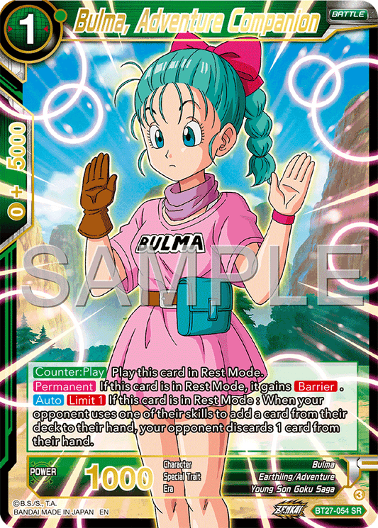 Bulma, Adventure Companion - History of Z - Super Rare - BT27-054