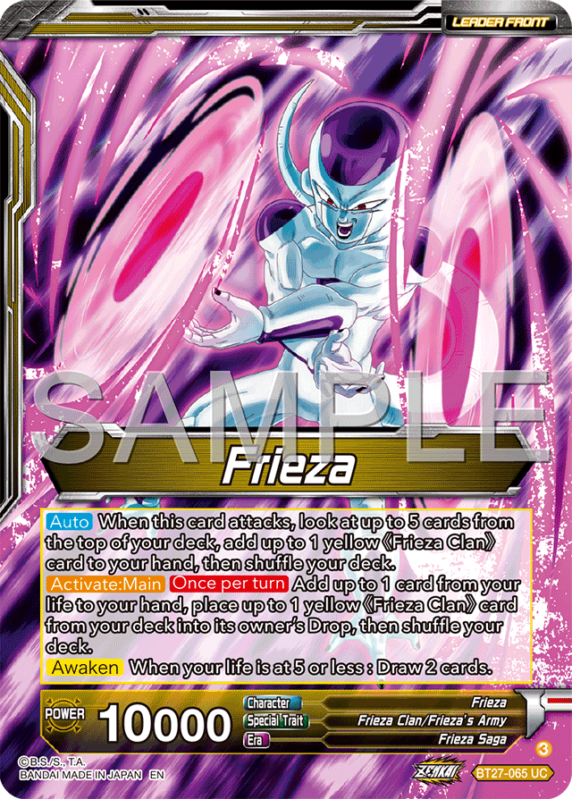 Frieza // Golden Frieza, Shining Pride (SLR) - History of Z - Special Leader Rare - BT27-065