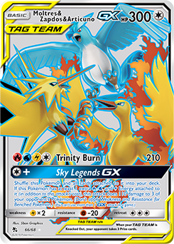 Moltres & Zapdos & Articuno GX (Full Art) - Hidden Fates - Ultra Rare - 66/68