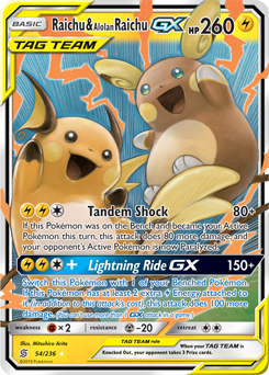 Raichu & Alolan Raichu GX - SM - Unified Minds - Ultra Rare - 54/236