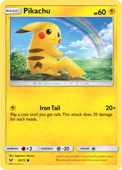 Pikachu - Shining Legends - Common - 28