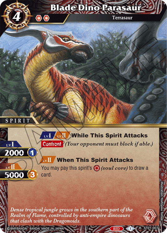 Blade Dino Parasaur - Starter Deck 01: Dragon Onslaught - Rare - ST01-007