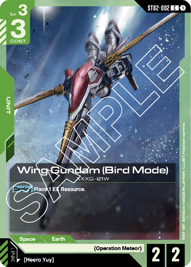 Wing Gundam (Bird Mode) - Starter Deck 02: Wings of Advance - Common - ST02-002