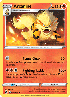 Arcanine - SWSH12: Silver Tempest - Rare - 020/195