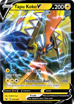 Tapu Koko V - SWSH01: Sword & Shield Base Set - Ultra Rare - 072/202